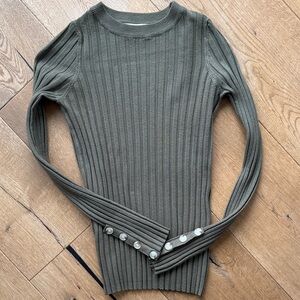 Bohme Olive Ribbed Tunic Top